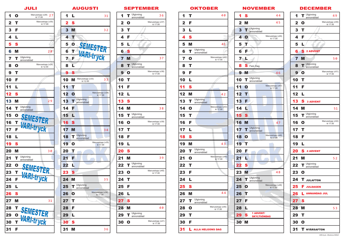Planeringskalender 2026